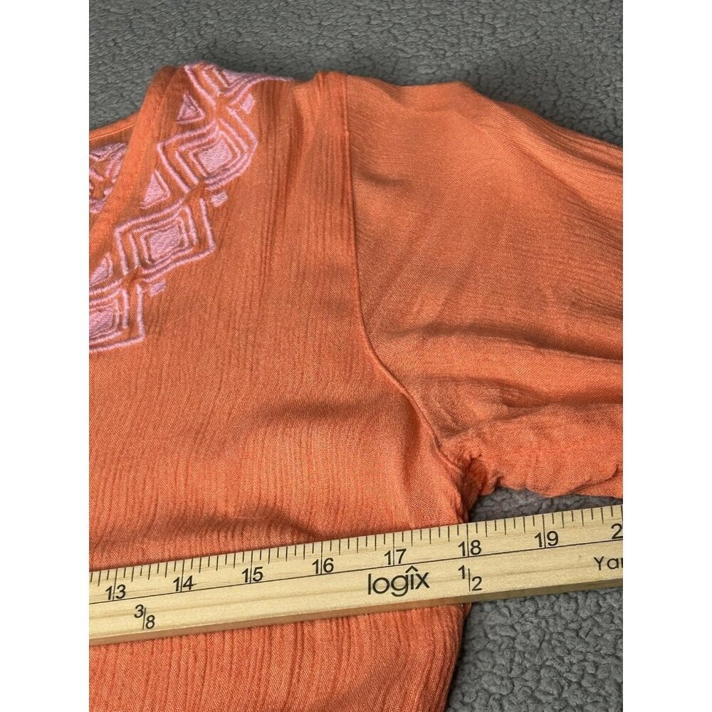 Lilly Pulitzer Target Cover Up Womens M Peach Embroidered Geometric Beach Tunic - Picture 8 of 12